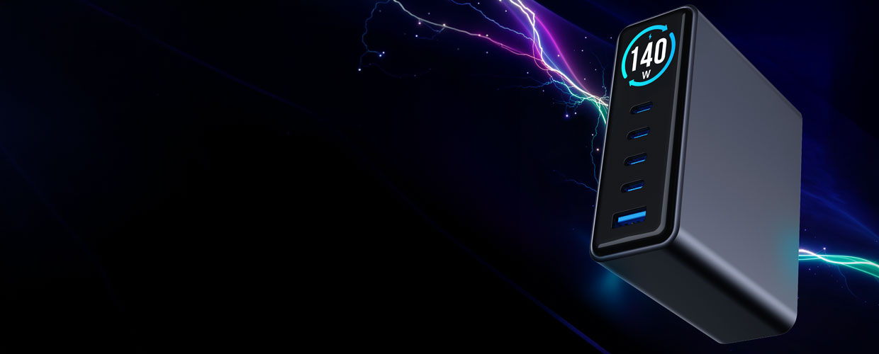 Station de recharge avec écran TFT 3mk incharge® Desktop Charger Lumin PD3.2 140W™