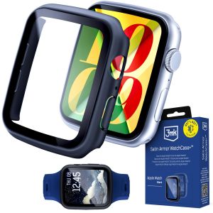 Étui avec verre trempé pour Apple Watch 40mm - seria 4/5/6/SE (gen 1/2/3) - 3mk Satin Armor WatchCase+™ Noir