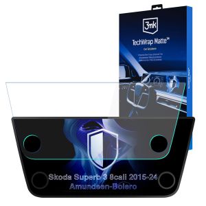 Film protecteur mat pour l'écran d'affichage de navigation de Skoda Superb 3 Amundsen-Bolero (2015 - 2024) – 3mk TechWrap Matte™ Center Display
