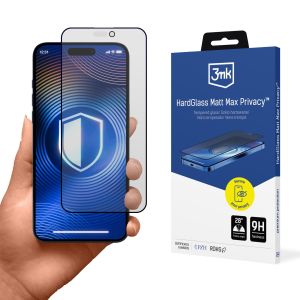 Verre trempé mat pour Apple iPhone 15 Pro Max - 3mk Hardglass Matt Max Privacy