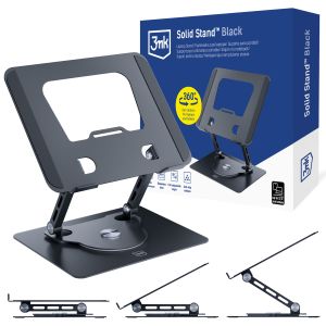 Support pour ordinateur portable en aluminium 3mk Solid Stand™ Noir