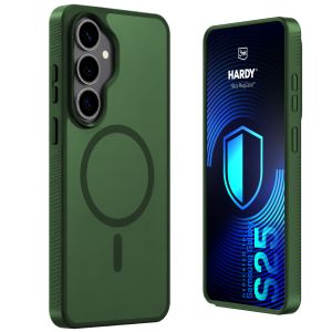 Coque MagSafe fumée 3mk HARDY® Hazy MagCase™ Verte pour Samsung Galaxy S25