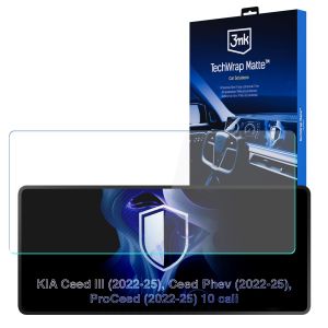 Film protecteur mat pour l'écran d'affichage de navigation de Kia Ceed III (2022 - 2026) – 3mk TechWrap Matte™ Center Display