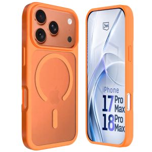 Coque MagSafe fumée pour Apple iPhone 17 Pro Max/ 18 Pro Max – 3mk HARDY® Hazy MagCase™ Orange