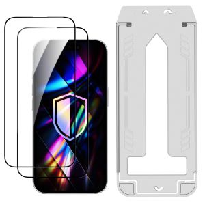 2x verre trempé avec applicateur ProFIT™ pour Apple iPhone 15 Plus/16 Plus – 3mk HARDY® Hardura 9H™