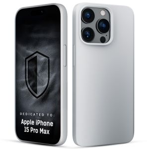 Coque en silicone avec MagSafe pour Apple iPhone 15 Pro Max - 3mk HARDY® Mellow MagCase™ Argent-blanc