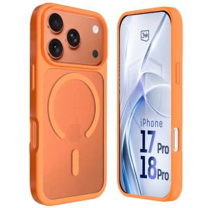 Coque MagSafe fumée pour Apple iPhone 17 Pro/ 18 Pro – 3mk HARDY® Hazy MagCase™ Orange