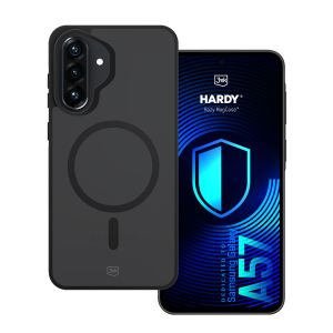 Étui MagSafe fumé pour Samsung Galaxy A57 – 3mk HARDY® Hazy MagCase™ Noir