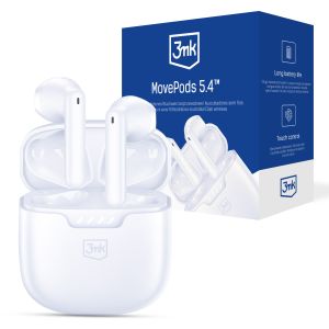 Écouteurs sans fil avec Bluetooth 5.4 - 3mk MovePods 5.4™ Blanc