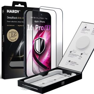 2x Verre trempé anti-reflet 9H pour Apple iPhone 16 Pro/ 17 - 3mk HARDY® DeepBlack Anti-Reflective Glass™