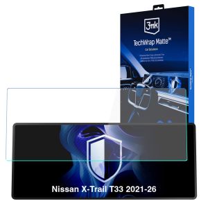 Film protecteur mat pour l'écran d'affichage de navigation de Nissan X-Trail T33 (2021 - 2026) – 3mk TechWrap Matte™ Center Display