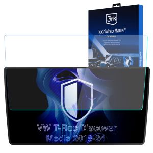 Film protecteur mat pour l'écran d'affichage de navigation de VW T-Roc I Discover Media (2018 - 2025) – 3mk TechWrap Matte™ Center Display
