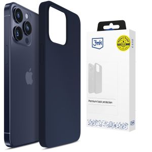 Coque en silicone pour Apple iPhone 15 Pro Max - 3mk HARDY® Mellow Case™ Bleu foncé