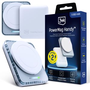 Batterie externe compacte 5000 mAh 22,5W MagSafe 3mk PowerMag Handy™ Blanche