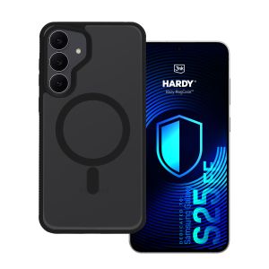 Étui MagSafe fumé pour Samsung Galaxy S25 FE – 3mk HARDY® Hazy MagCase™ Noir