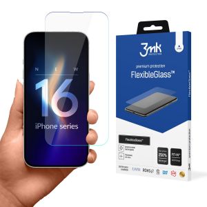 Verre hybride incassable pour Apple iPhone 16 - 3mk FlexibleGlass