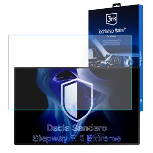 Film protecteur mat pour l'écran de navigation de Dacia Sandero Stepway F. 2 Extreme (2023 - 2026) – 3mk TechWrap Matte™ Center Display