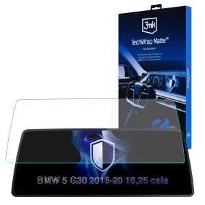 Film protecteur mat pour l'écran d'affichage de navigation de BMW 5 G30 (2016 - 2020) 10,25" – 3mk TechWrap Matte™ Center Display
