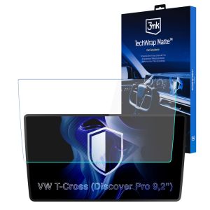 Film protecteur mat pour l'écran d'affichage de navigation de VW T-Cross Discover Pro 9,2" (2019 - ) – 3mk TechWrap Matte™ Center Display