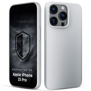 Coque en silicone avec MagSafe pour Apple iPhone 15 Pro - 3mk HARDY® Mellow MagCase™ Argent-blanc
