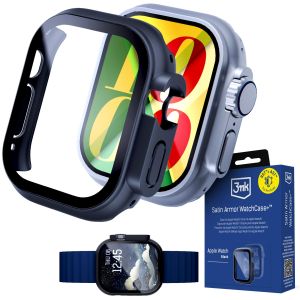 Étui avec verre trempé pour Apple Watch Ultra/ Ultra 2/ Ultra 3 - 3mk Satin Armor WatchCase+™ Noir