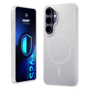 Coque MagSafe fumée pour Samsung Galaxy S26+ – 3mk HARDY® Hazy MagCase™ Blanc
