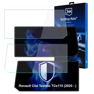 Film protecteur mat pour l'écran d'affichage de navigation de Renault Clio Techno TCe115 (2025 - ) – 3mk TechWrap Matte™ Center Display