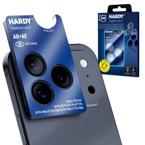 Verre saphir pour objectif Apple iPhone 14,15,16,17 Pro/ 14,15,16,17 Pro Max - 3mk HARDY® Sapphire Lens™