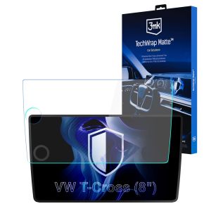 Film protecteur mat pour l'écran d'affichage de navigation de VW T-Cross 8" (2024 - ) – 3mk TechWrap Matte™ Center Display