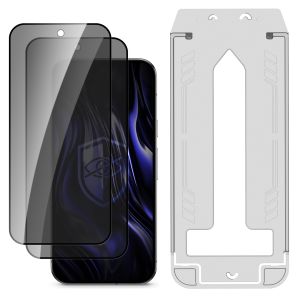 2x Verre trempé de confidentialité avec applicateur pour Google Pixel 10/ 10 Pro/ 11/ 11 Pro - 3mk HARDY® Privzone 9H™