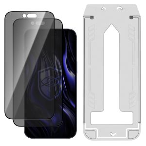 2x Verre trempé de confidentialité avec applicateur pour Apple iPhone Air - 3mk HARDY® Privzone 9H™