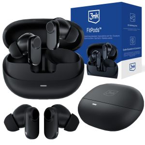 Écouteurs sans fil TWS 3mk FitPods™ – ANC + ENC, Bluetooth 6.0, IPX4, 25 h d'autonomie