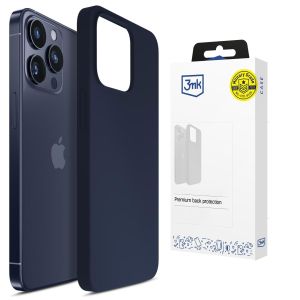 Coque en silicone pour Apple iPhone 16 Pro - 3mk HARDY® Mellow Case™ Bleu foncé