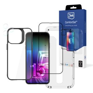 Protection complète pour Apple iPhone 15 Pro Max - 3mk Comfort Set 4in1
