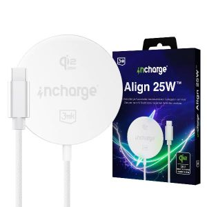 Chargeur sans fil 25W MagSafe Qi2.2 3mk incharge® Align 25W™ pour Apple blanc