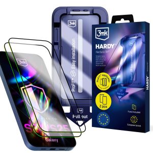 2x verre trempé avec applicateur ProFIT™ pour Samsung Galaxy S24/S25 – 3mk HARDY® Hardura 9H™