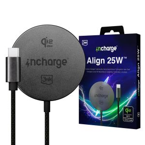 Chargeur sans fil 25W MagSafe Qi2.2 3mk incharge® Align 25W™ pour Android noir
