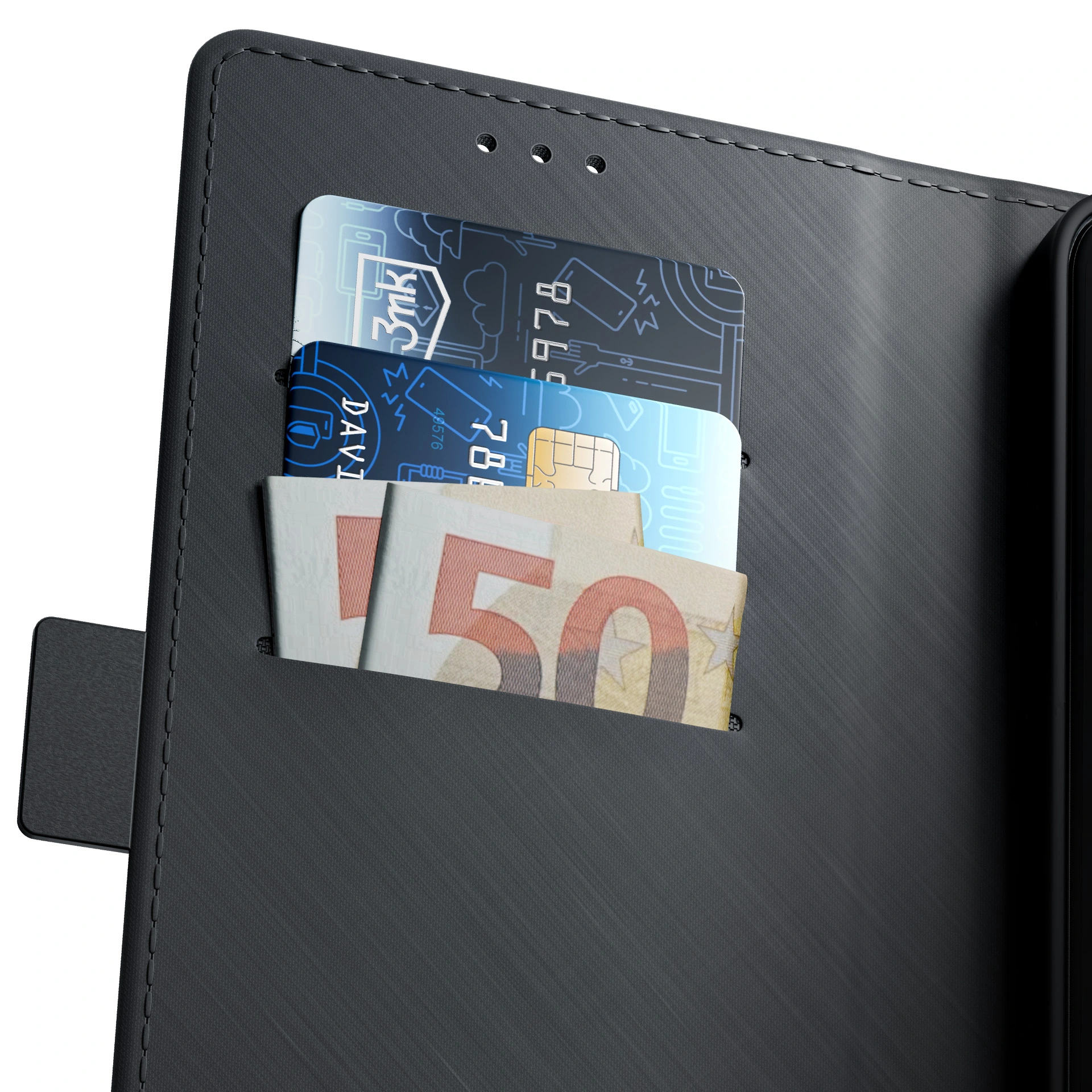 Étui de protection pour smartphone et portefeuille pratique en un seul.