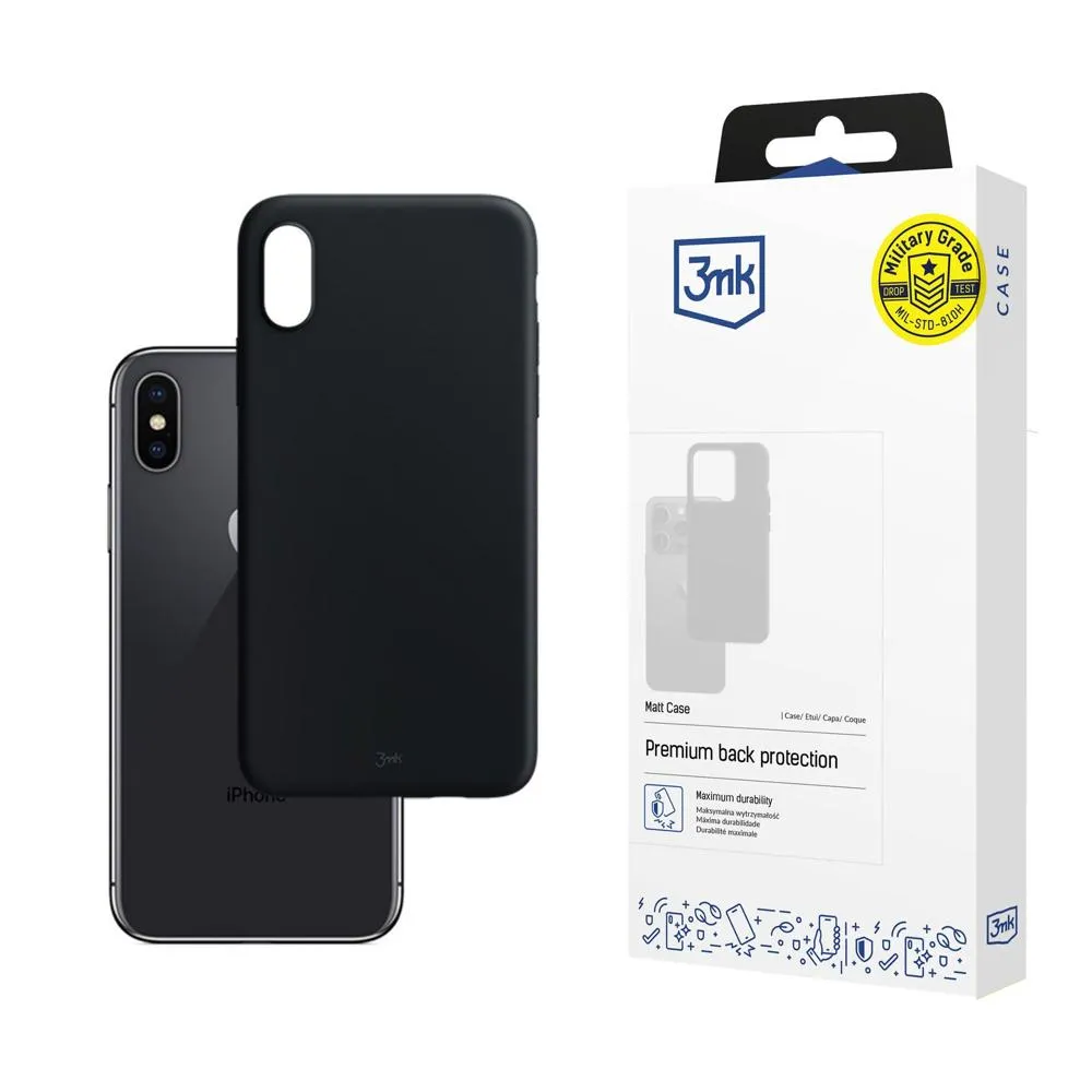 Coque pour Apple iPhone X/XS - 3mk Matt Case Noir