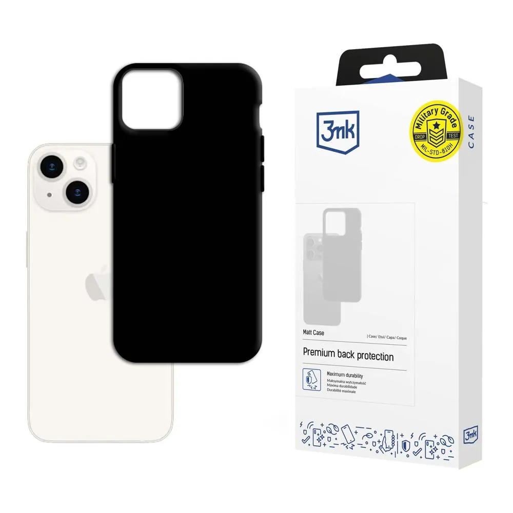 Coque pour Apple iPhone 15 - 3mk Matt Case Noir