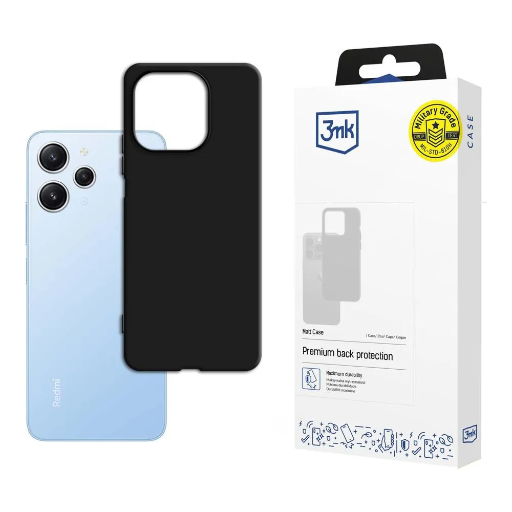 Coque pour Xiaomi Redmi 12 - 3mk Matt Case Noir