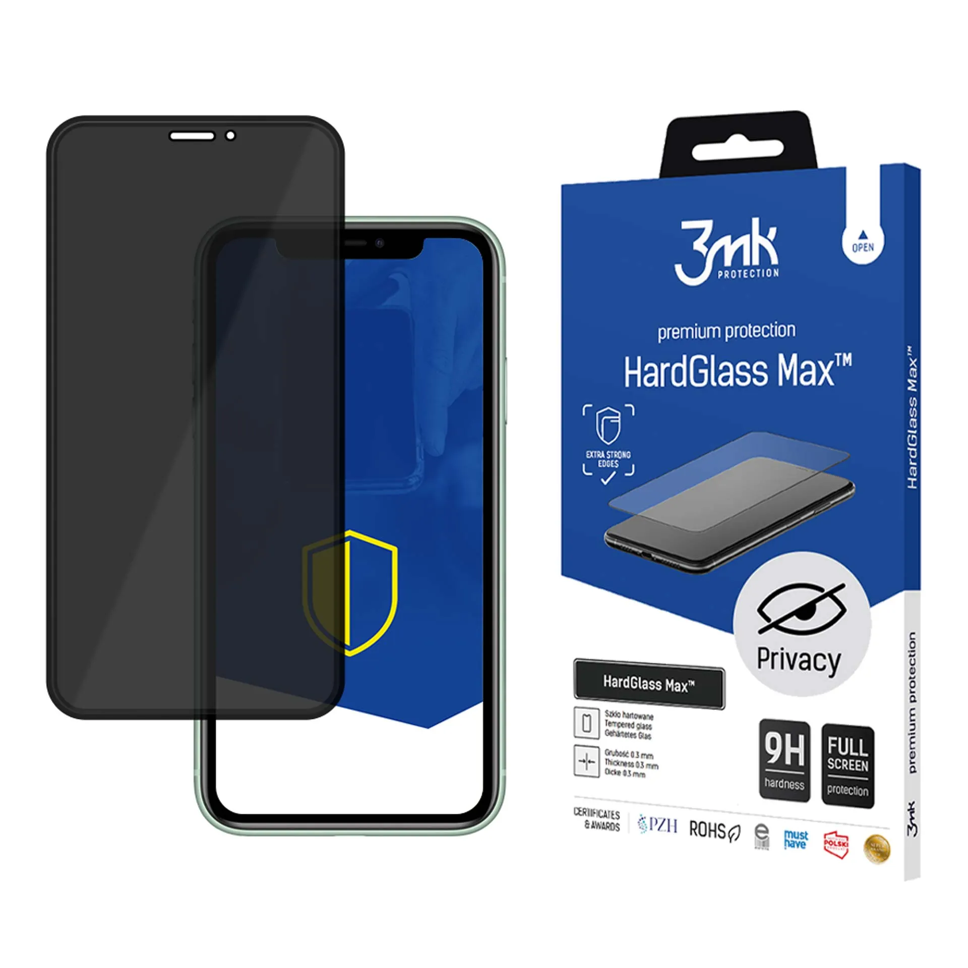 Verre anti-espion pour Apple iPhone 11 - 3mk HardGlass Max Privacy