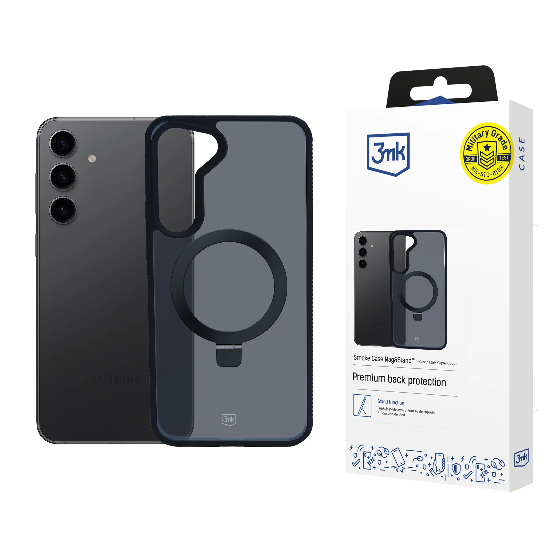 Étui pour Samsung Galaxy S24+ - 3mk Smoke Case Mag&Stand