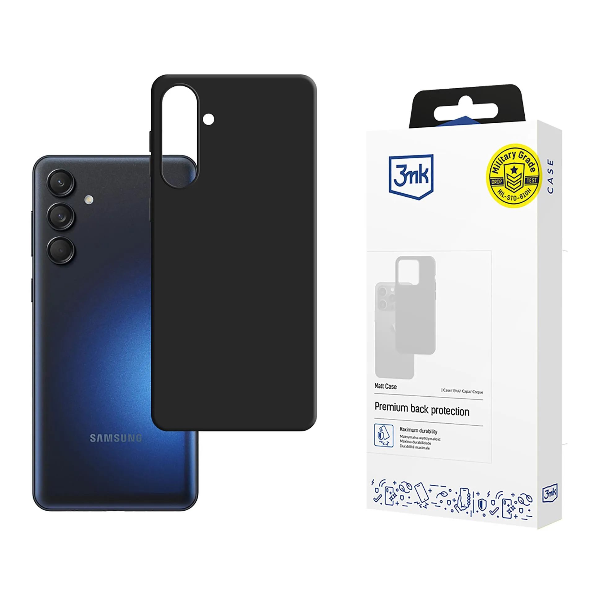 Coque pour Samsung Galaxy M55 - 3mk Matt Case Noir