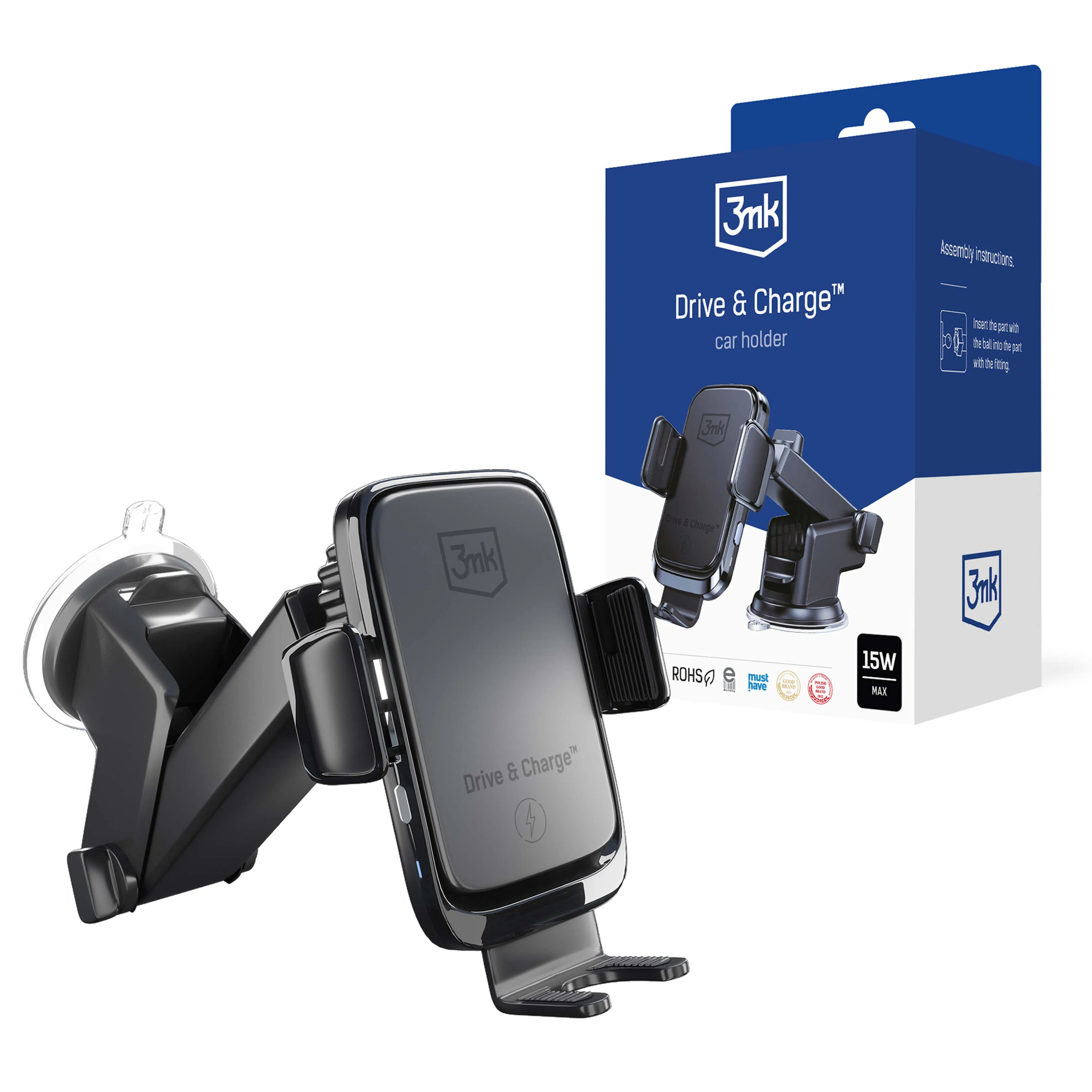 Support de voiture 15W - 3mk Drive & Charge