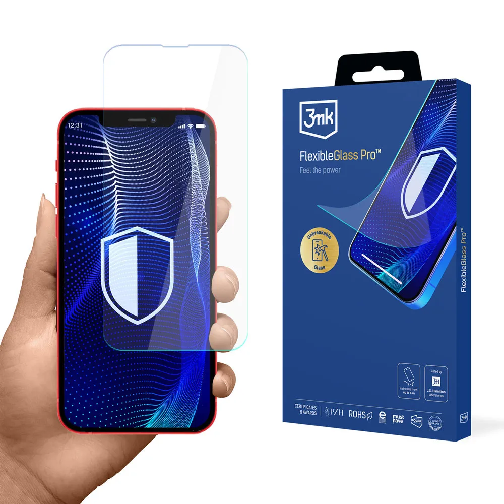 Verre incassable pour Apple iPhone 12/12 Pro - 3mk FlexibleGlass Pro