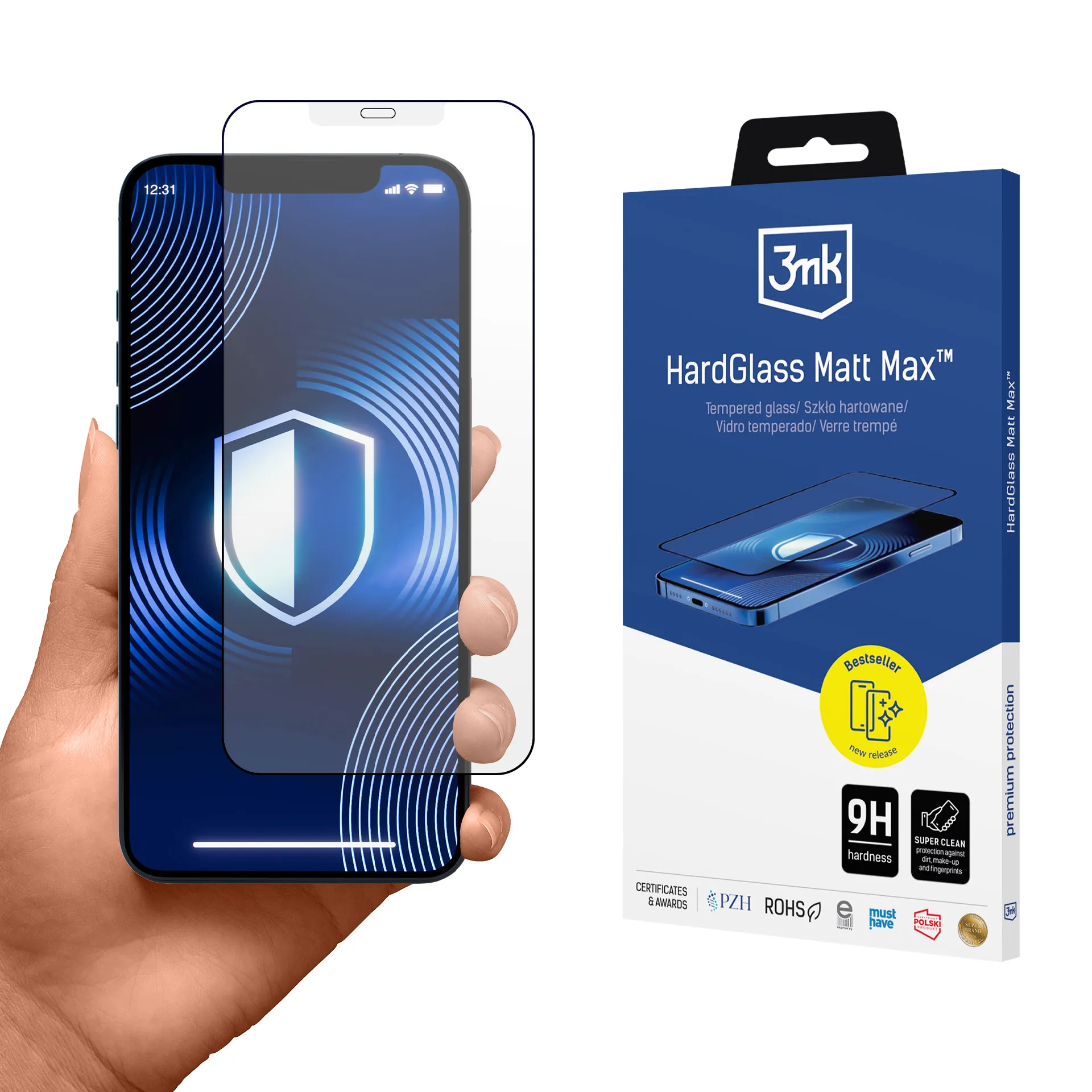 Verre trempé mat sur Apple iPhone 12 Pro Max - 3mk HardGlass Matt Max