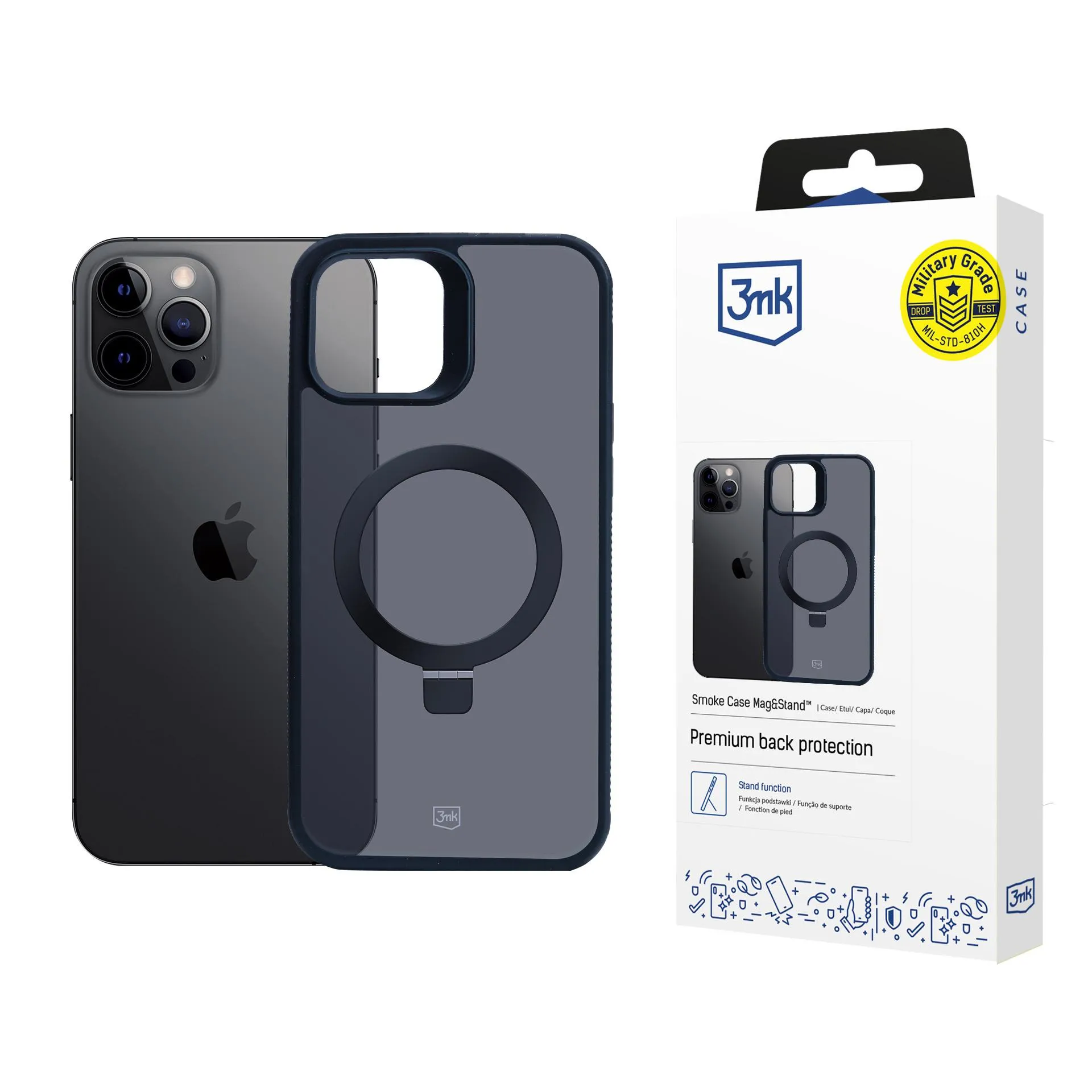 Étui pour Apple iPhone 12 Pro Max - 3mk Smoke Case Mag&Stand