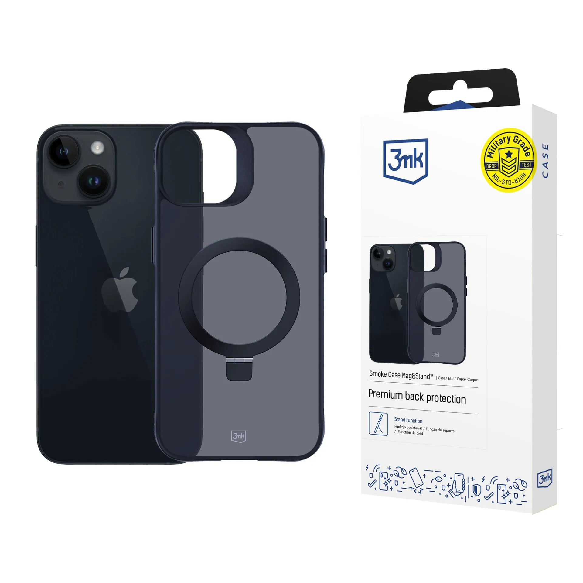 Étui pour Apple iPhone 14 Plus - 3mk Smoke Case Mag&Stand