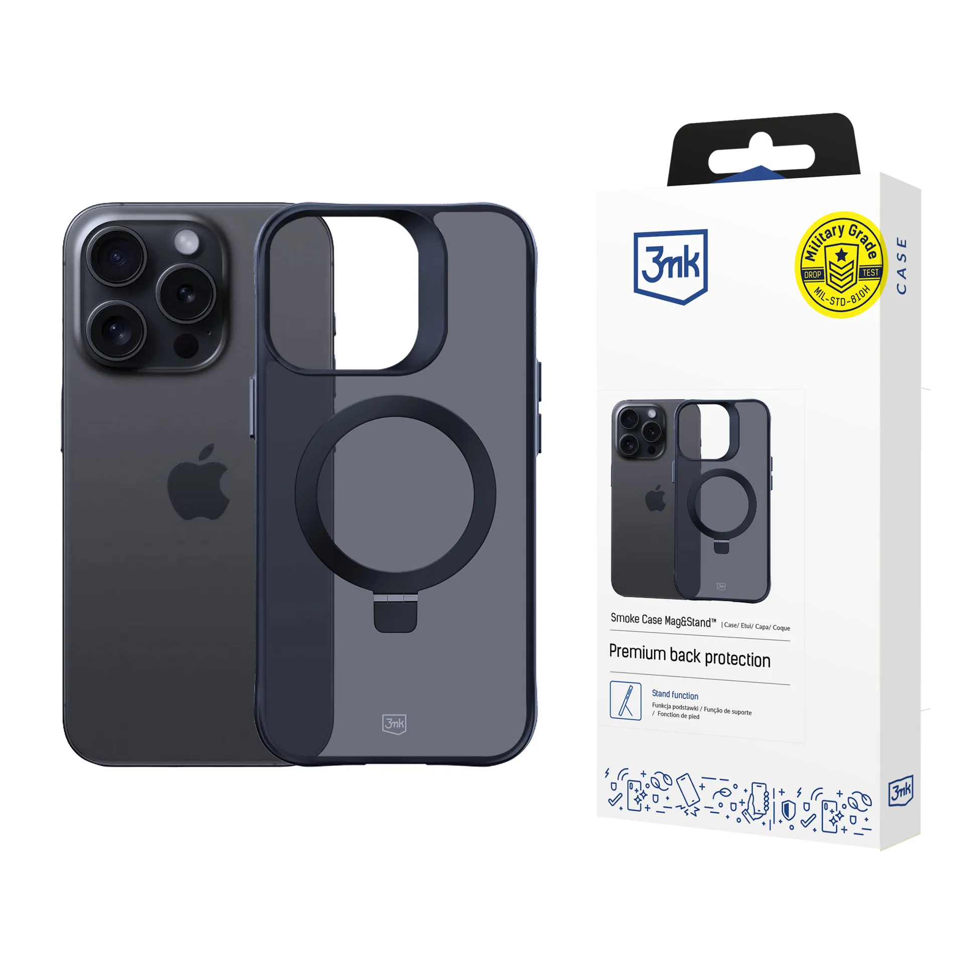 Étui pour Apple iPhone 14 Pro Max - 3mk Smoke Case Mag&Stand
